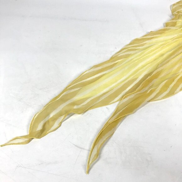 HERMES triangle Triangle stripe Scarf silk yellow - Picture 9 of 13